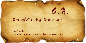 Orszáczky Nesztor névjegykártya